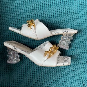 CAMSSO - Heeled Mule Sandals with transparent heels